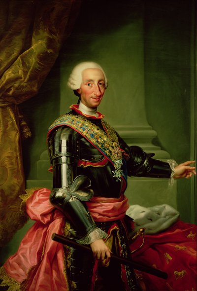 Porträt von Karl III. um 1761 von Anton Raphael Mengs